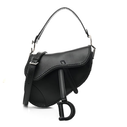 Christian Dior Smooth Calfskin Braided Saddle Bag With Strap Black 1 of 10