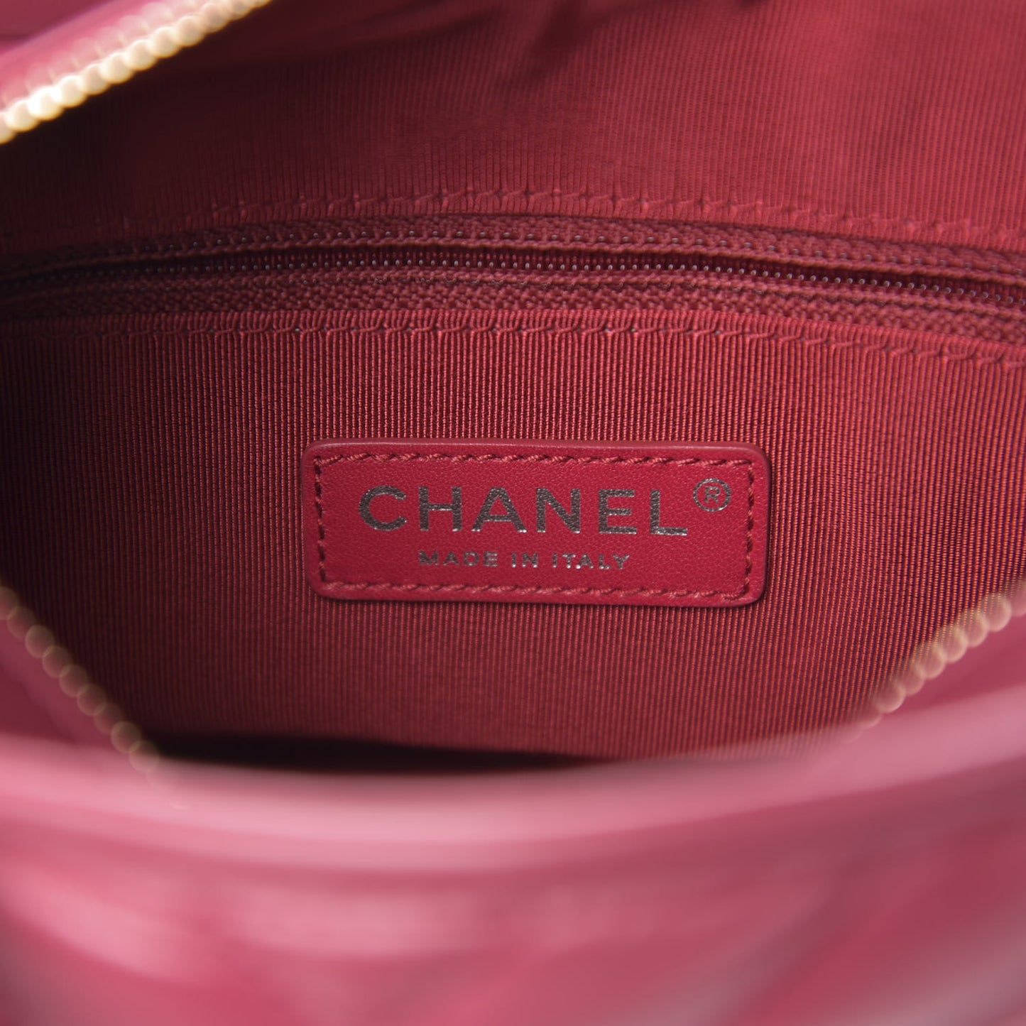 Aged Calfskin Chevron Quilted Small Gabrielle Hobo Dark Pink