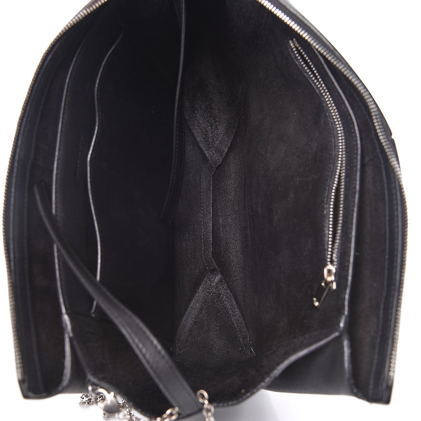 Supple Natural Calfskin Tri-Fold Clutch Black