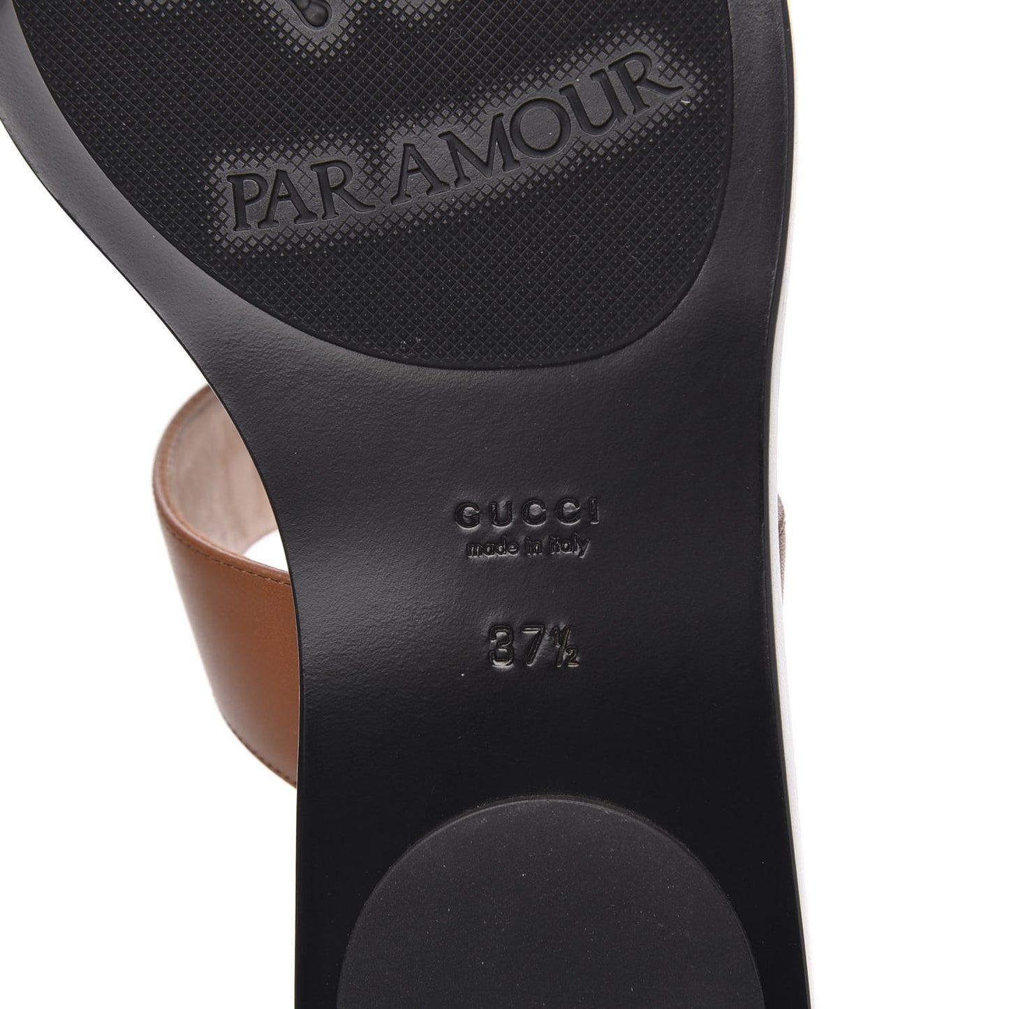Calfskin GG Marmont Thong Sandals 37.5 Cognac