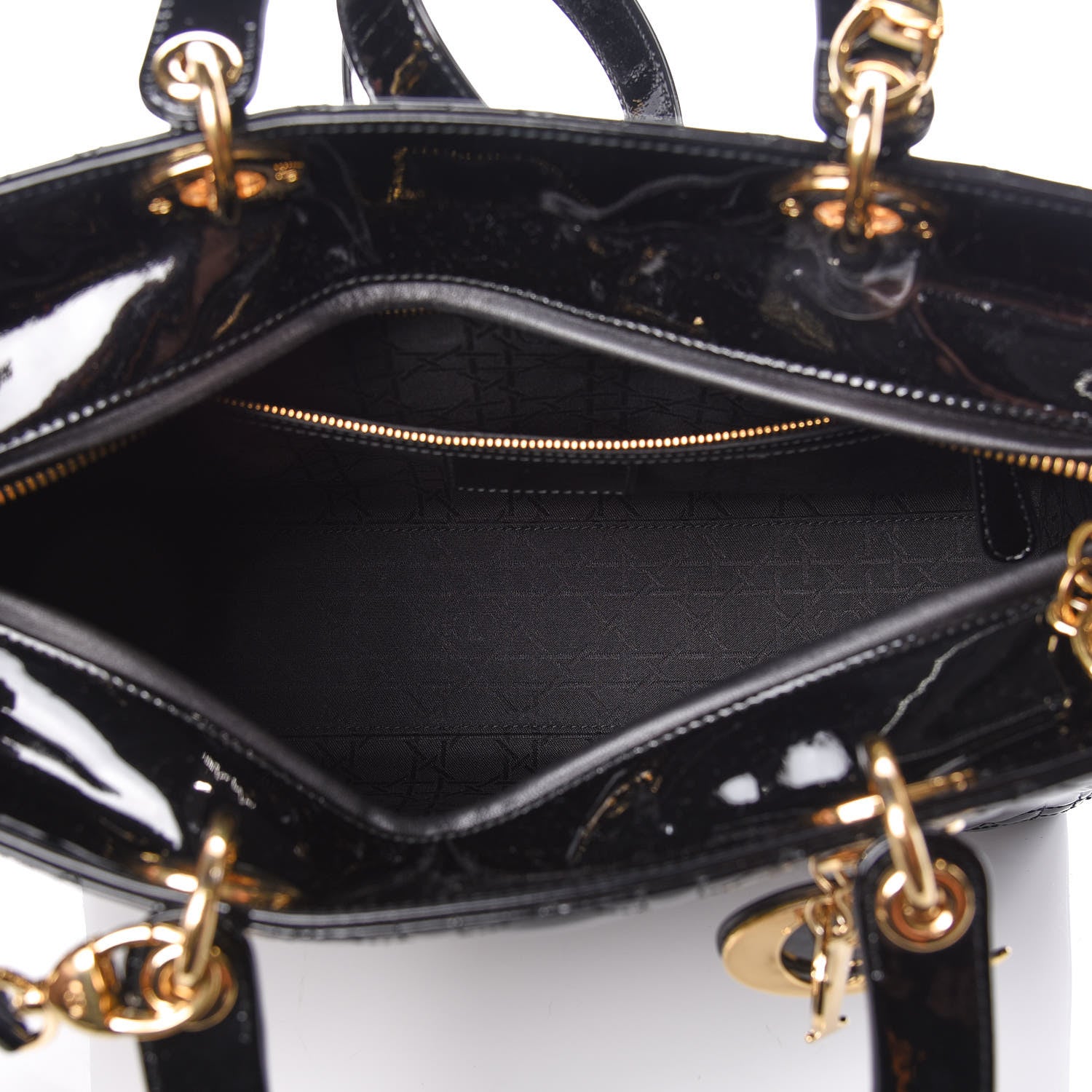 Christian Dior Patent Cannage Large Lady Dior Black 7 of 9
