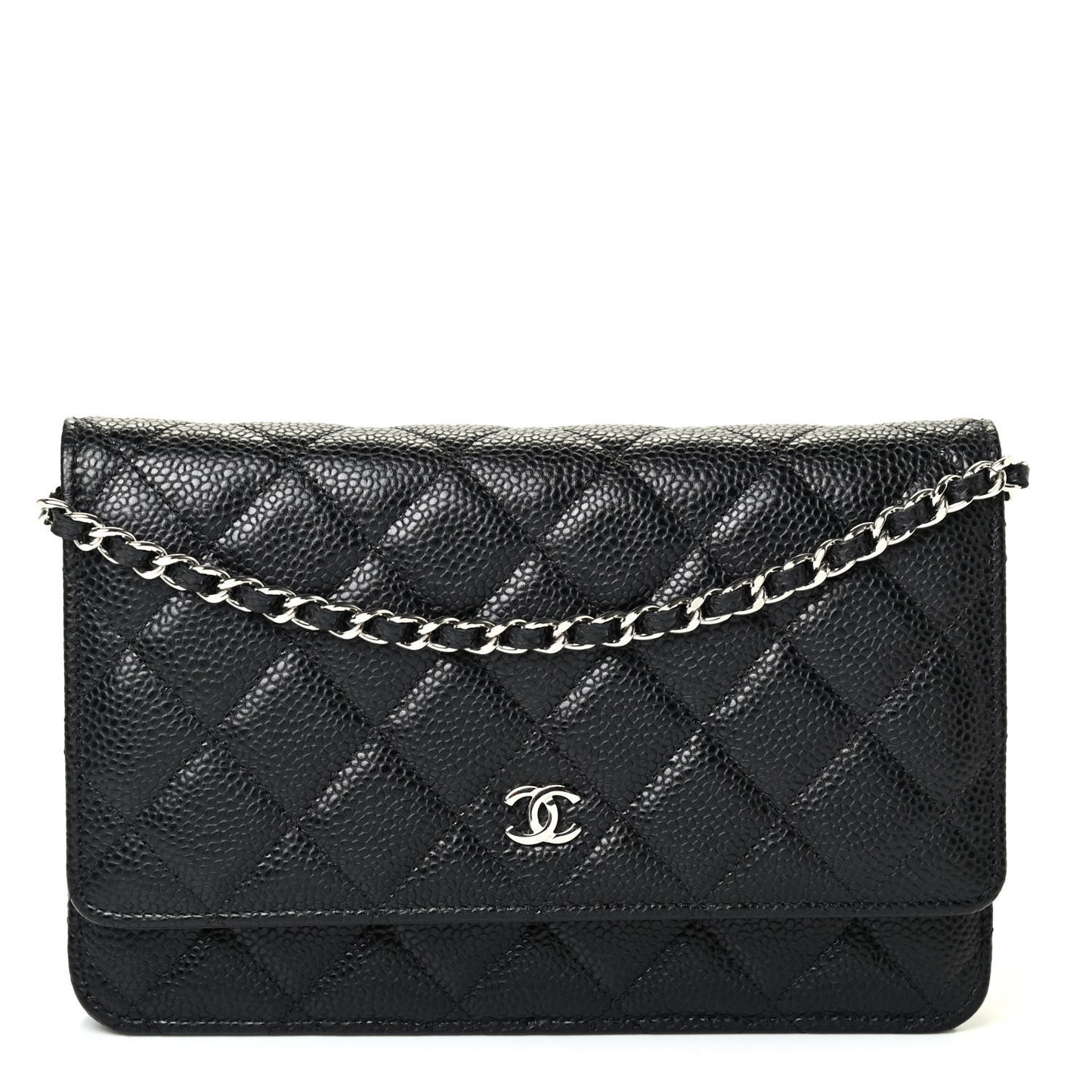 Caviar Quilted Wallet On Chain WOC Black