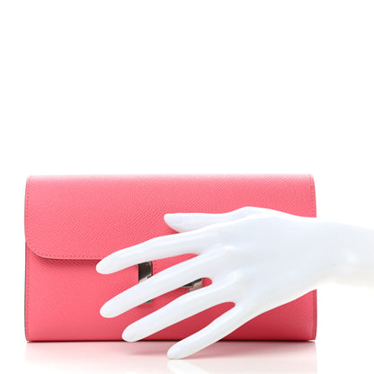Hermes Epsom Constance Long Wallet Rose Azalee 2 of 11