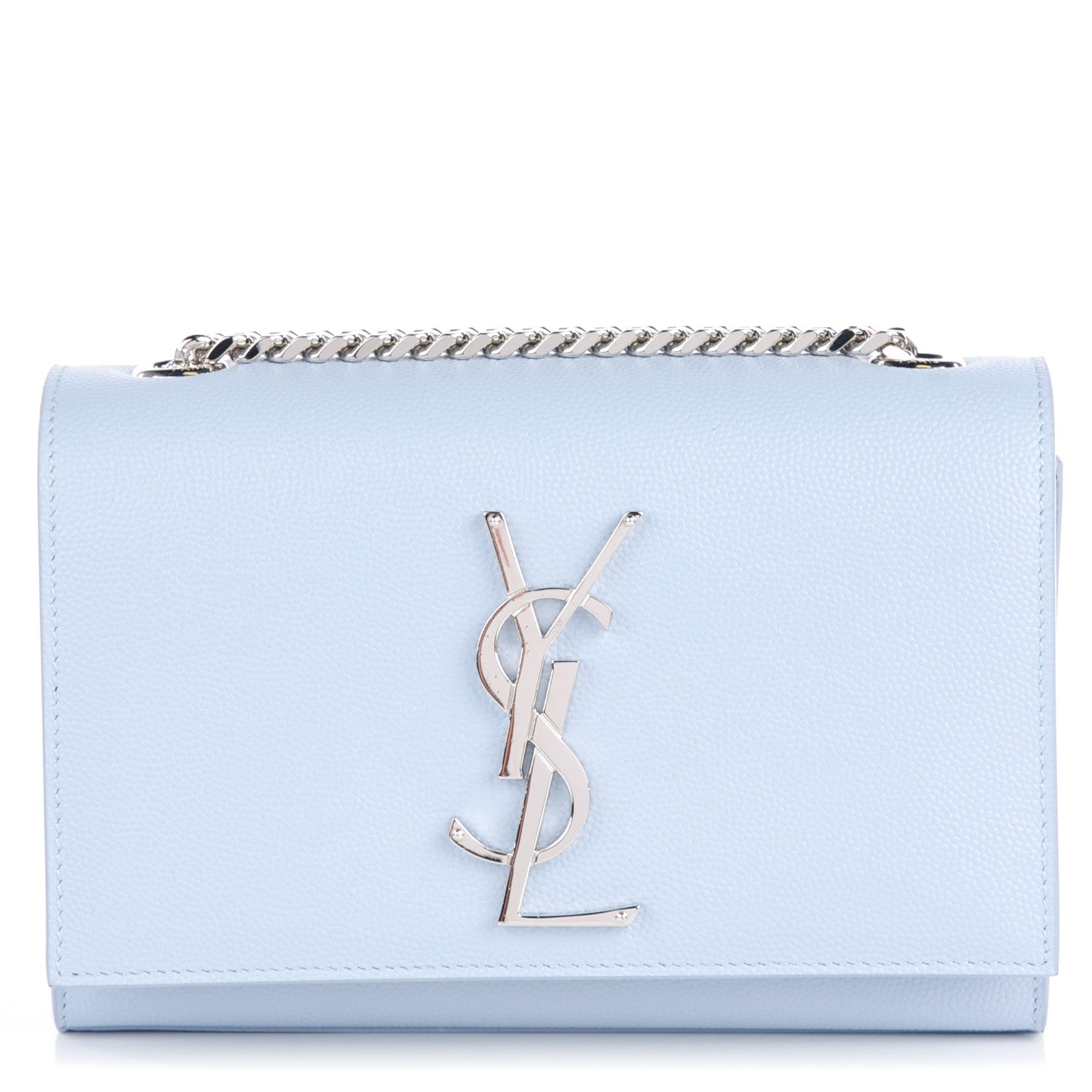 Saint Laurent Grain De Poudre Small Classic Monogram Satchel Sky Blue 1 of 8
