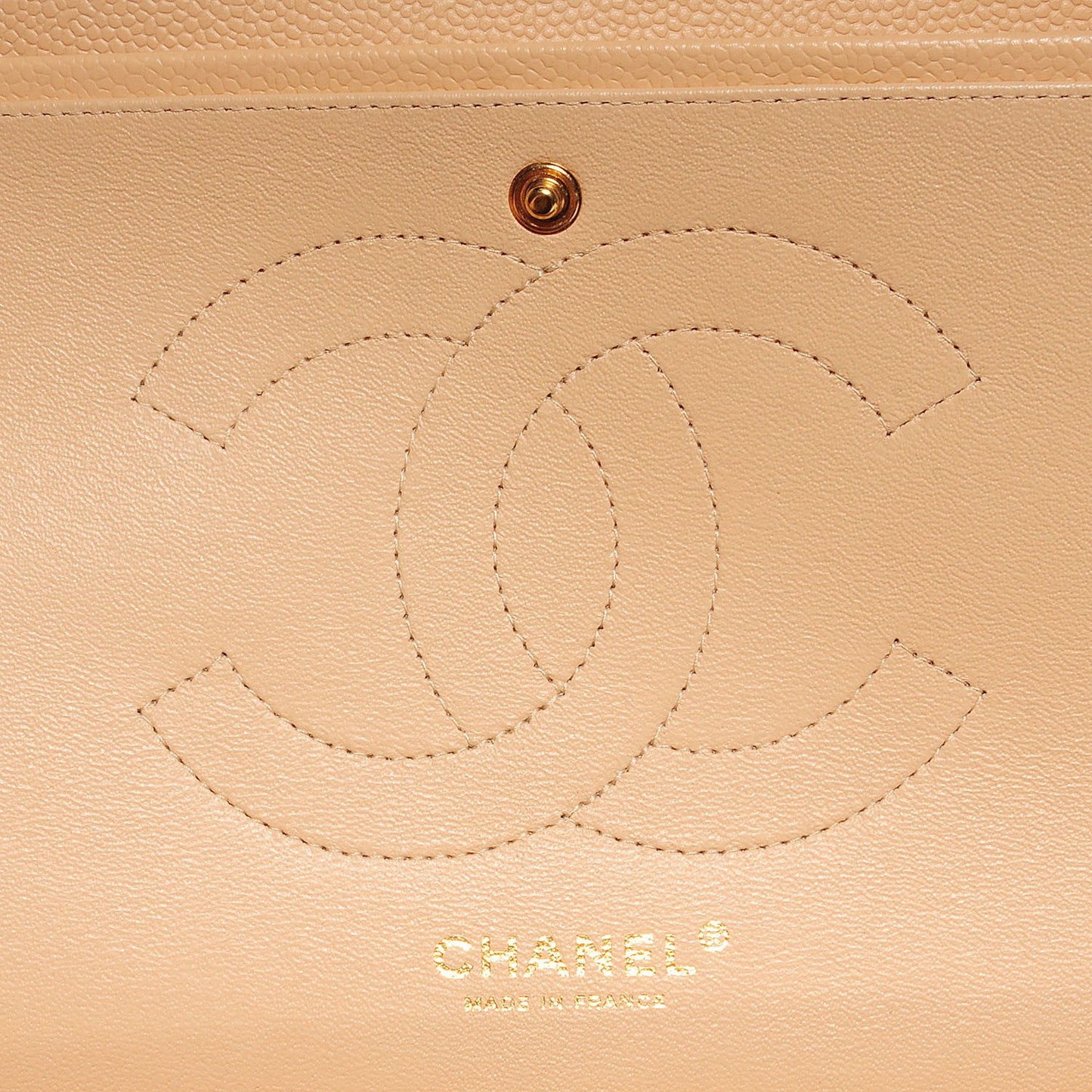Caviar Jumbo Double Flap Beige Clair