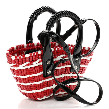 Balenciaga Faux Calfskin XXS Bistro Basket Red White 3 of 10