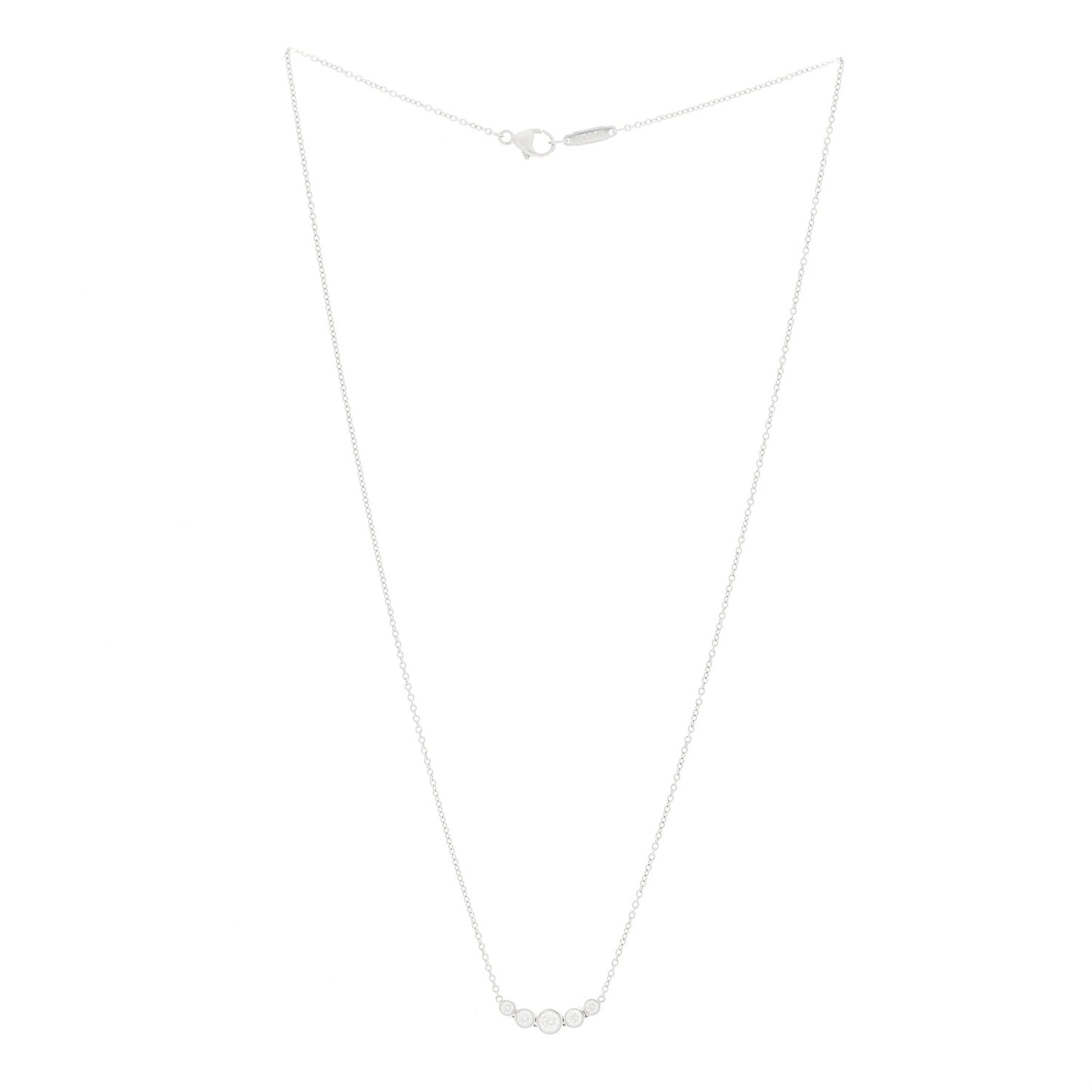 Platinum Diamond Jazz Graduated Pendant Necklace