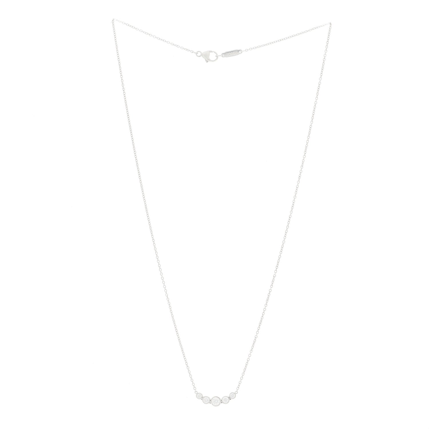 Tiffany Platinum Diamond Jazz Graduated Pendant Necklace 3 of 5