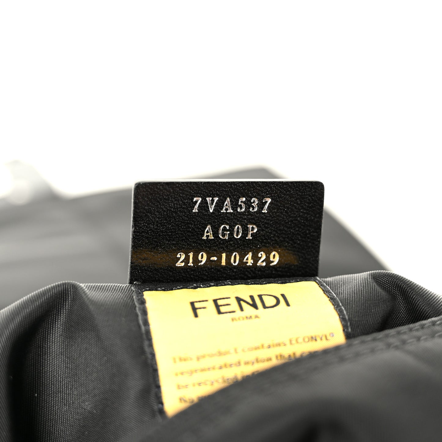 Econyl Nylon Cuoio Romano Monochrome Medium Baguette Messenger Bag Black