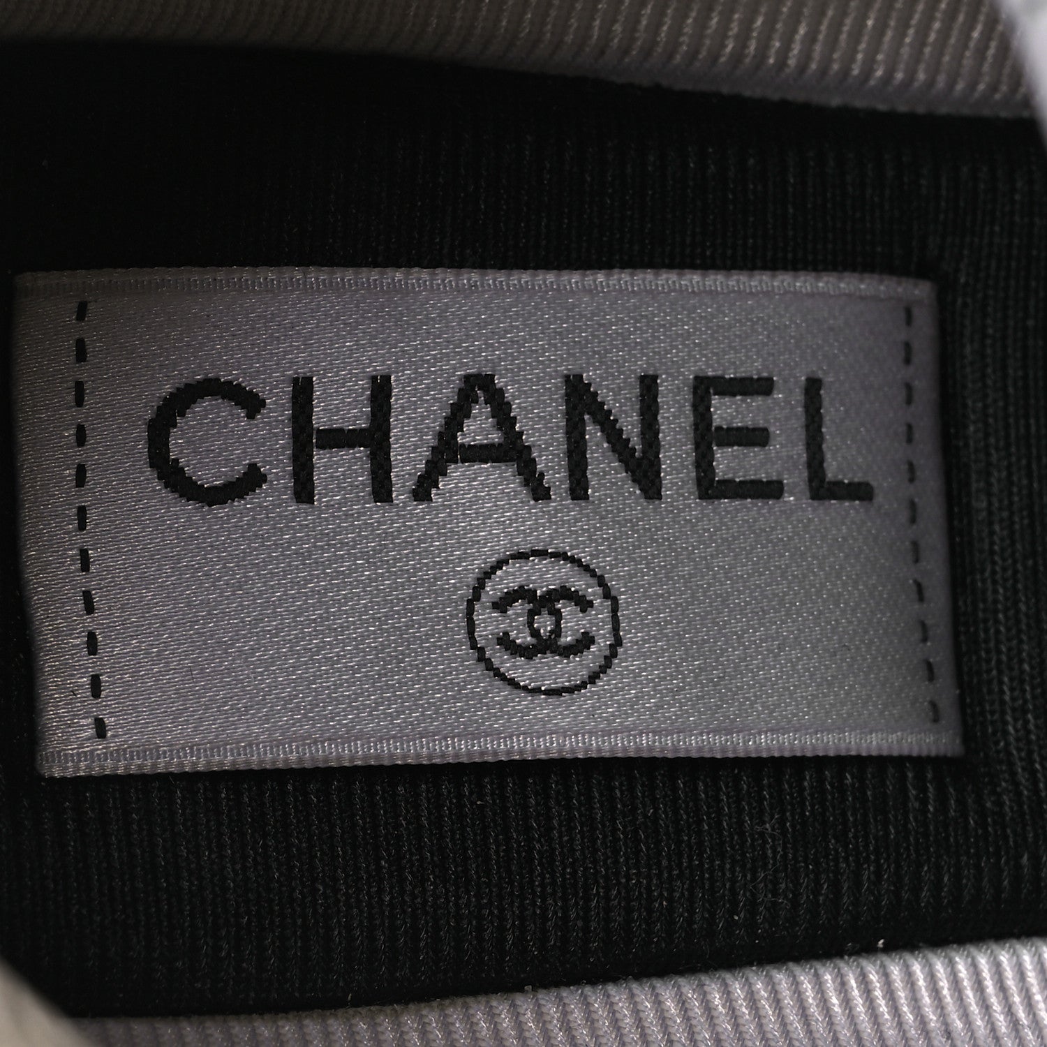 Chanel Fabric Laminated Calfskin Stretch CC Womens Sneakers 40 White Gold Silver 9 of 13