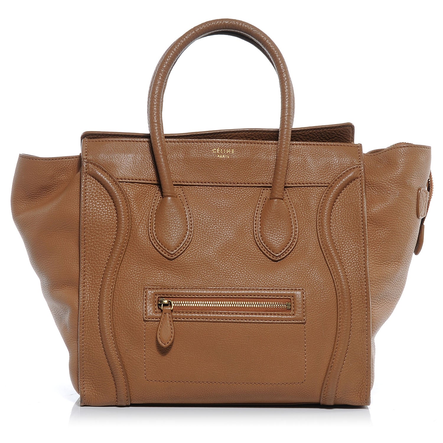 Celine Drummed Calfskin Mini Luggage Camel 1 of 8