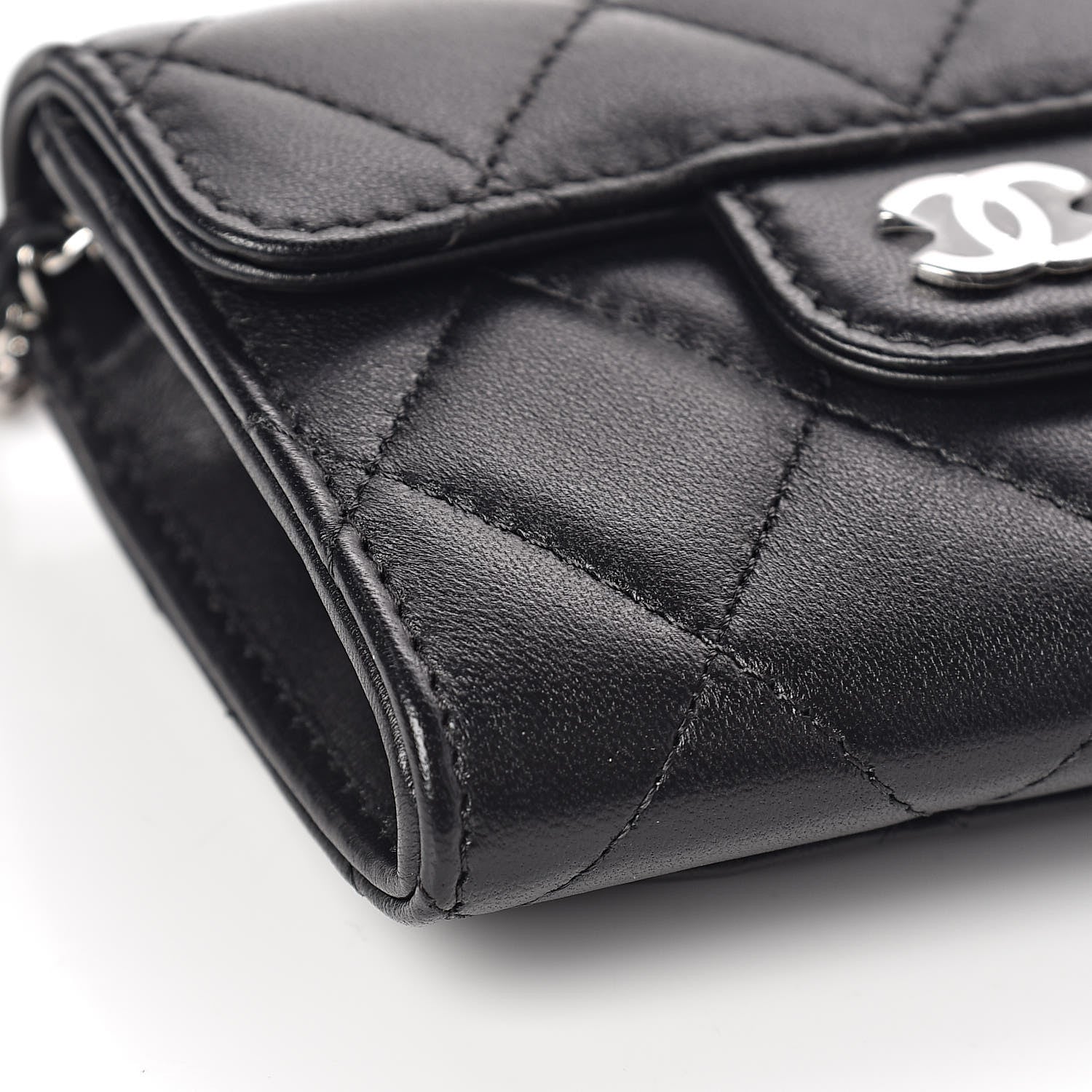 Chanel Lambskin Quilted Classic Clutch With Chain Black 9 of 11