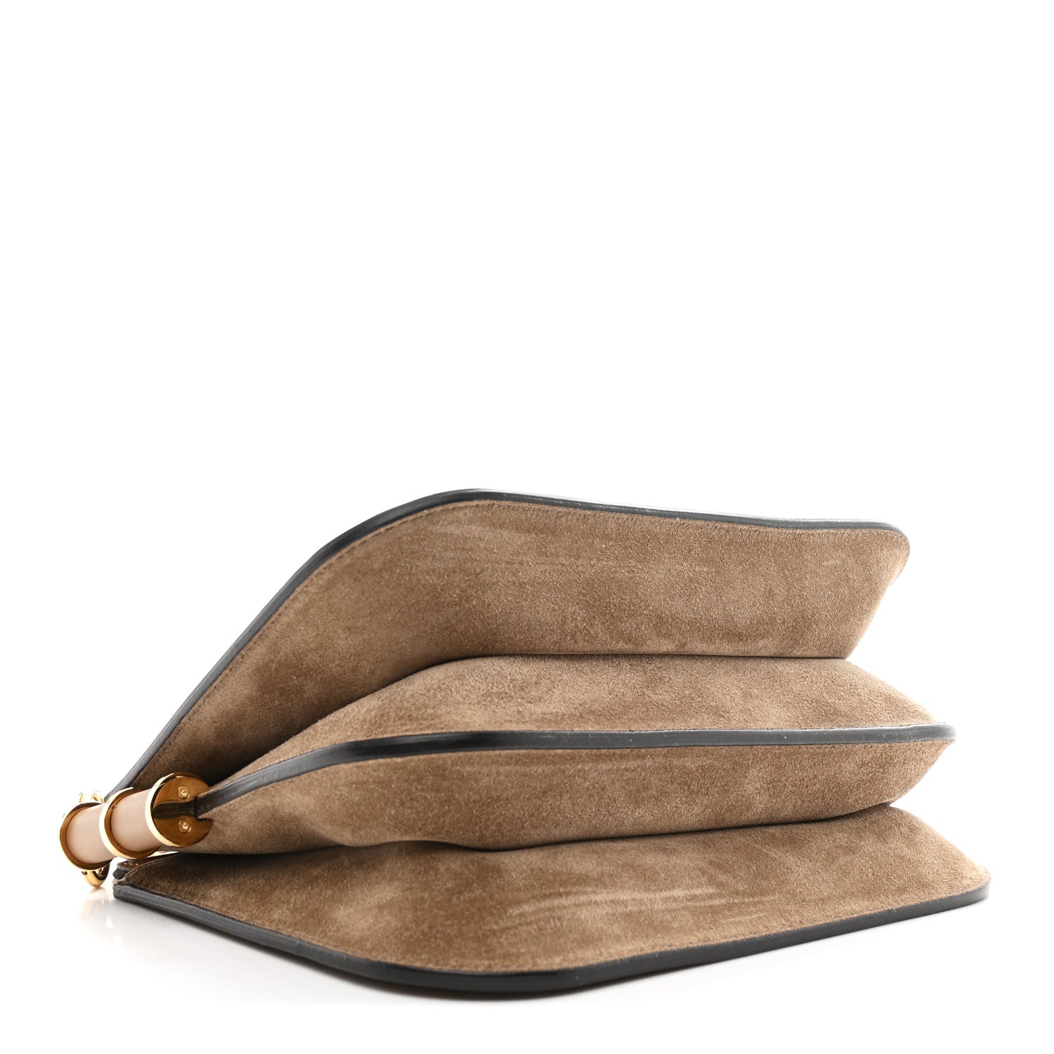 Fendi Zucca Suede Vitello King Luxor Fendi Touch Shoulder Bag Tobacco 4 of 11