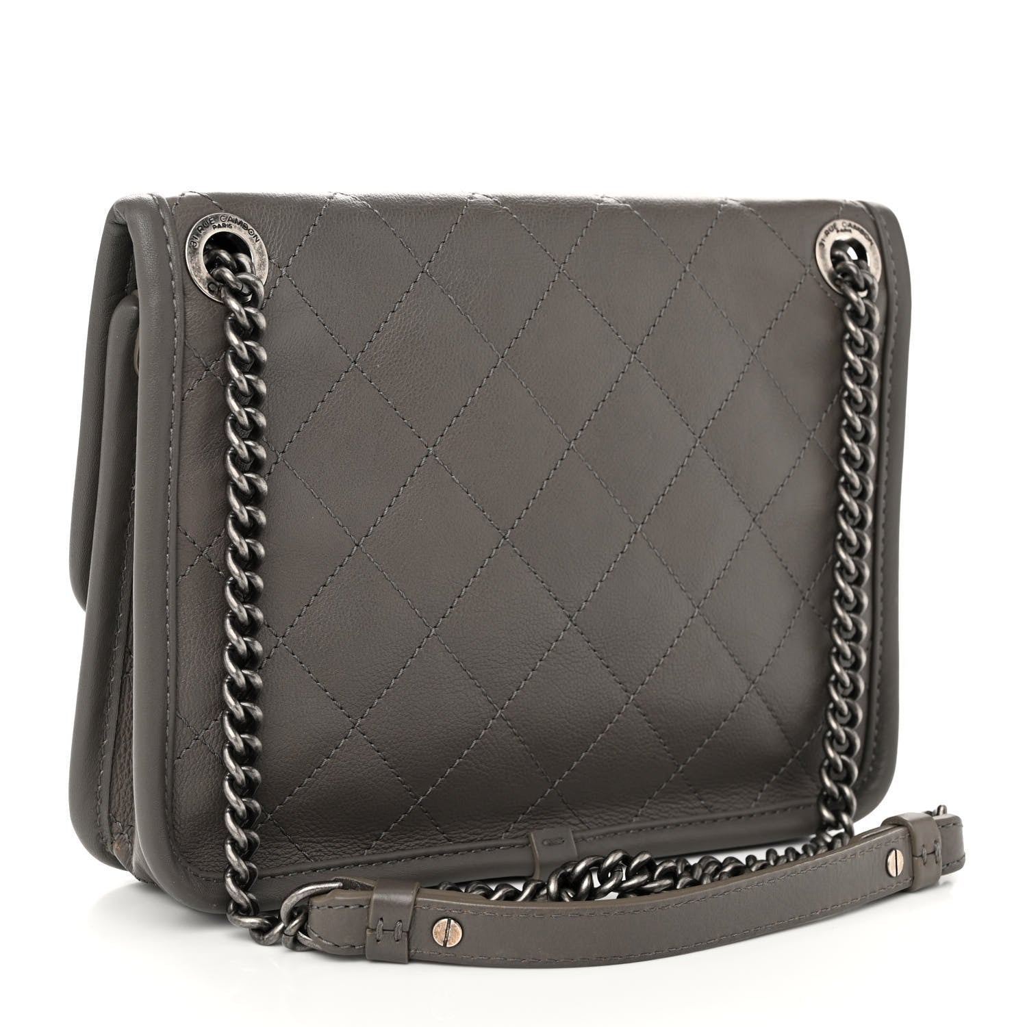 Chanel Calfskin Quilted Mini French Riviera Flap Grey 3 of 10