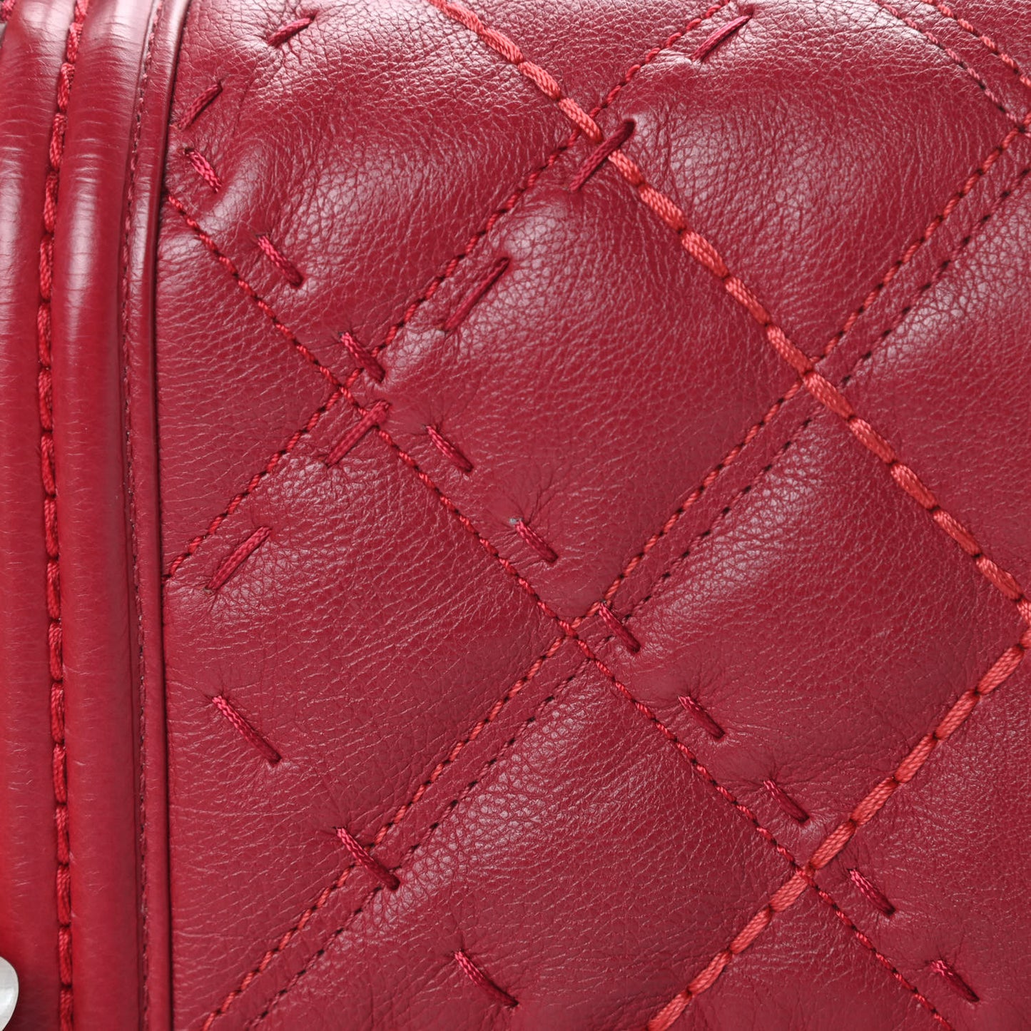Calfskin Stitched Medium Boy Flap Red