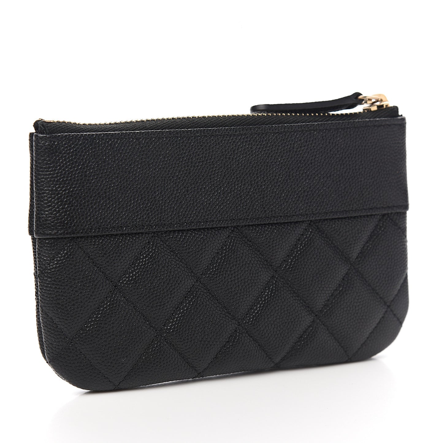 Caviar Quilted Small Vintage Mademoiselle Cosmetic Case Black