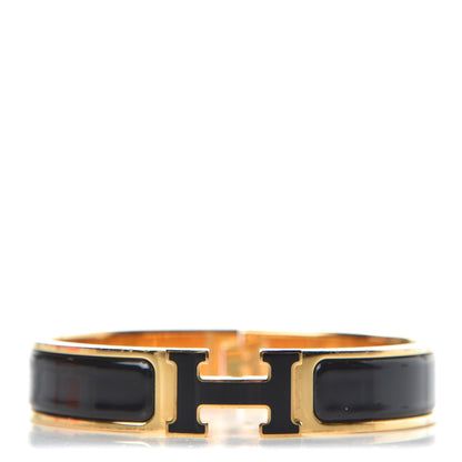Hermes Enamel Narrow Clic Clac H Bracelet PM Black 1 of 6