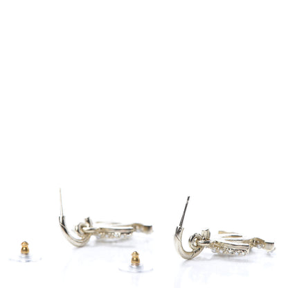 Chanel Crystal Pearl Caviar CC Drop Earrings Gold 3 of 5