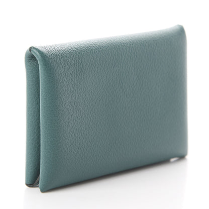 Hermes Evercolor Calvi Card Case Malachite Bleu Atoll 3 of 9