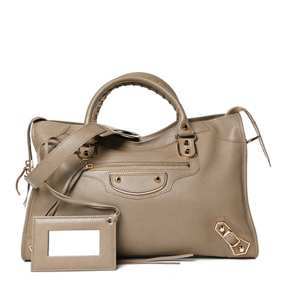 Balenciaga Chevre Gold Metallic Edge Hardware City Beige Latte 1 of 13