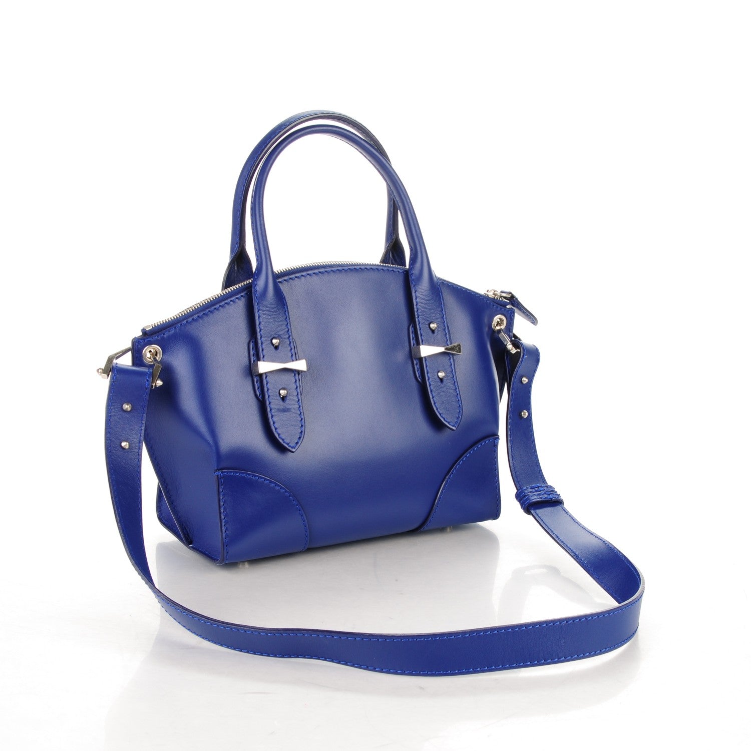 Alexander McQueen Smooth Calfskin Small Legend Satchel Blue 3 of 6