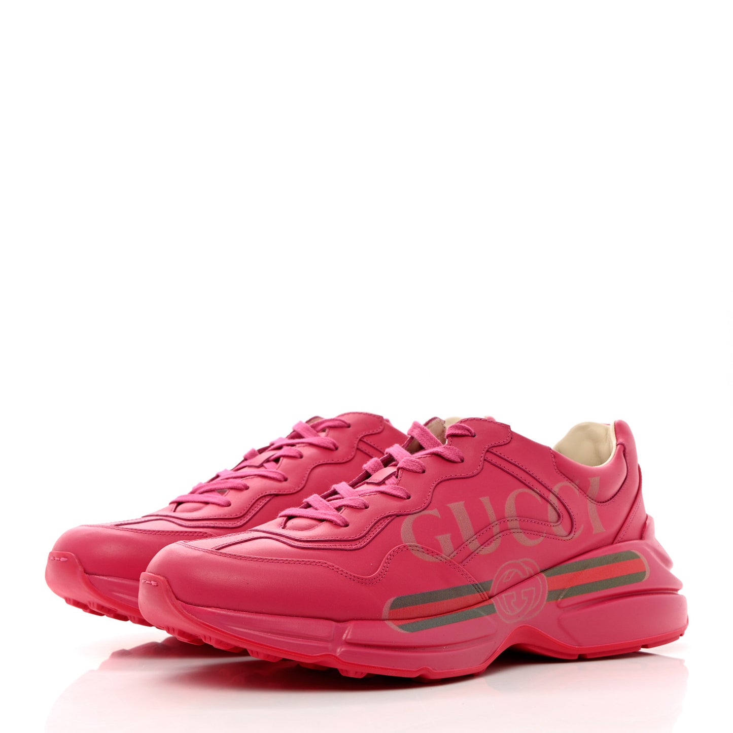 Calfskin Logo Mens Rhyton Sneakers 12.5 Box Pink