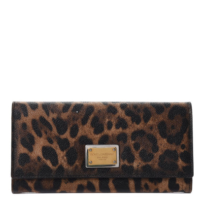 Dolce & Gabbana Dauphine Leopard Print Continental Flap Wallet 1 of 5