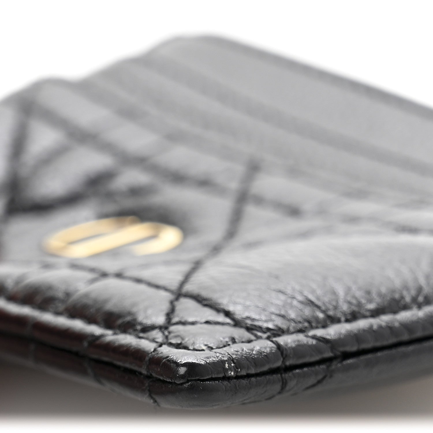 Christian Dior Supple Calfskin Cannage Caro Five-Slot Card Holder Black 9 of 9