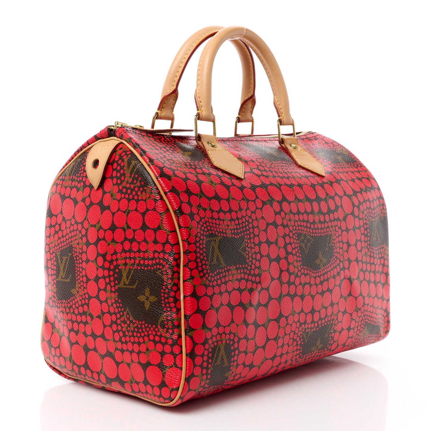 LOUIS VUITTON Monogram Kusama Town Speedy 30 Red