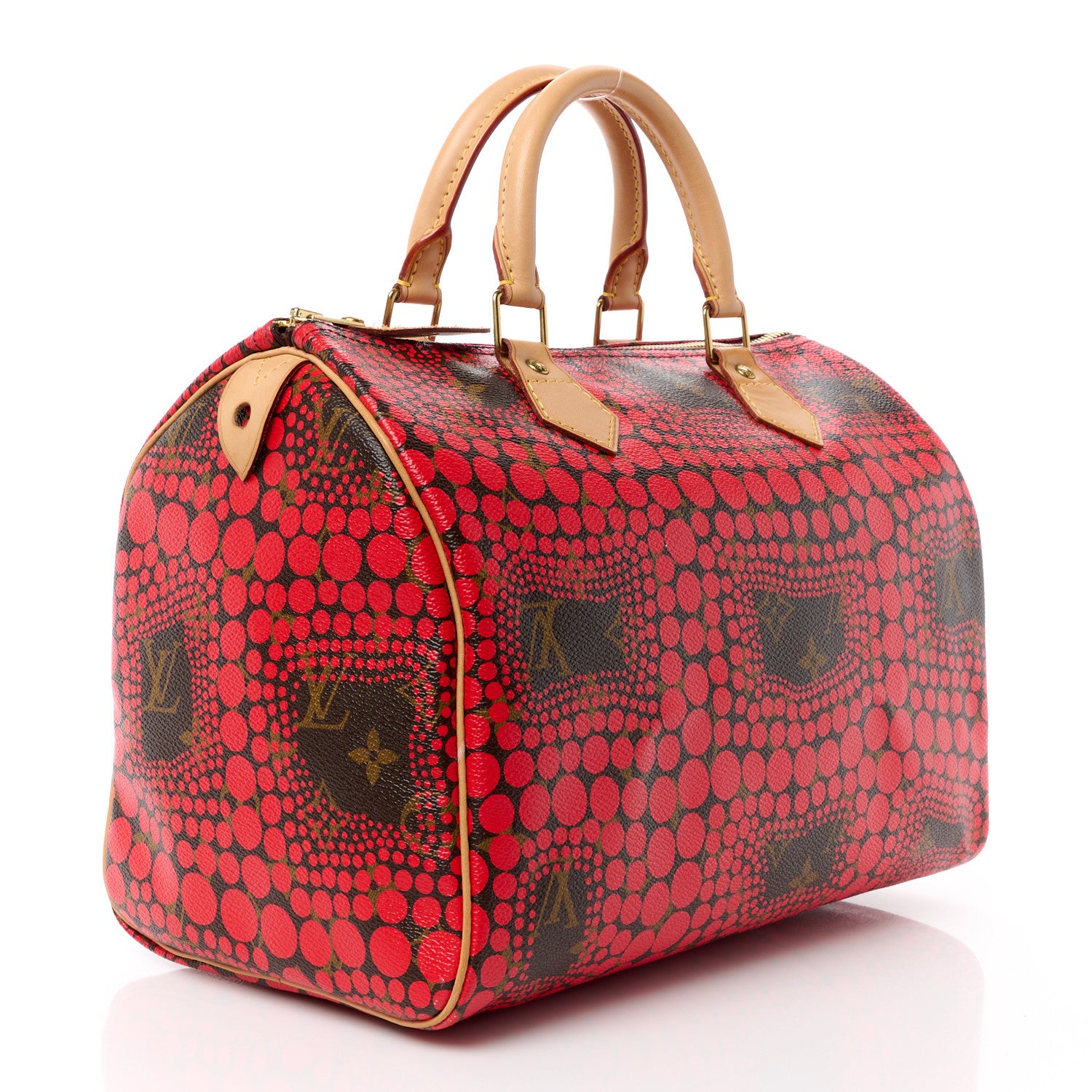 Louis Vuitton LOUIS VUITTON Monogram Kusama Town Speedy 30 Red 3 of 14