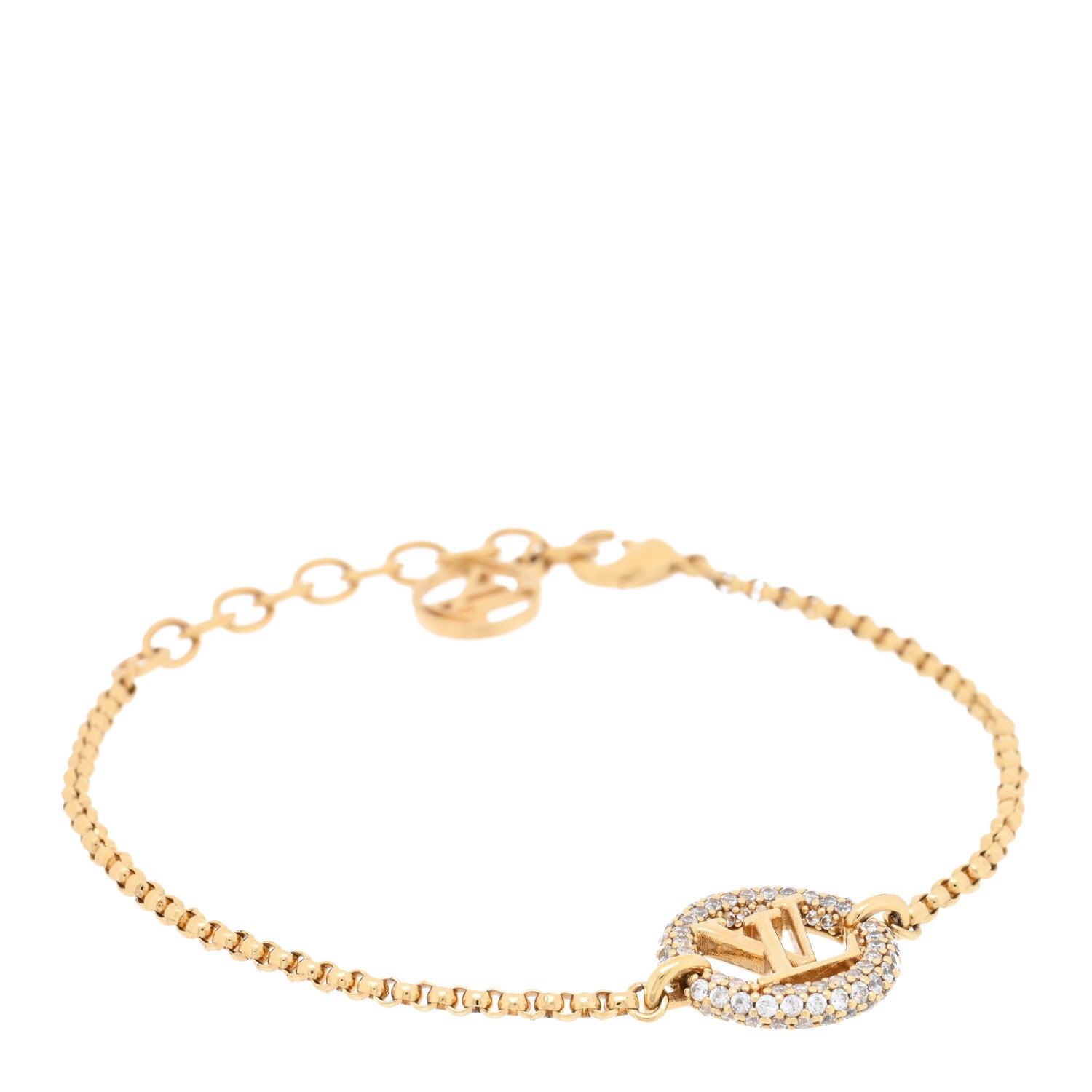 Louis Vuitton Metal Crystal Louise By Night Bracelet Gold 1 of 3