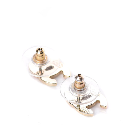 Chanel Crystal CC Earrings Light Gold Multicolor 3 of 4