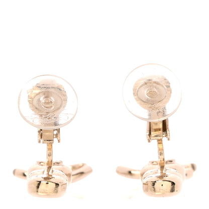 Chanel Crystal CC Drop Clip On Earrings Gold 3 of 5