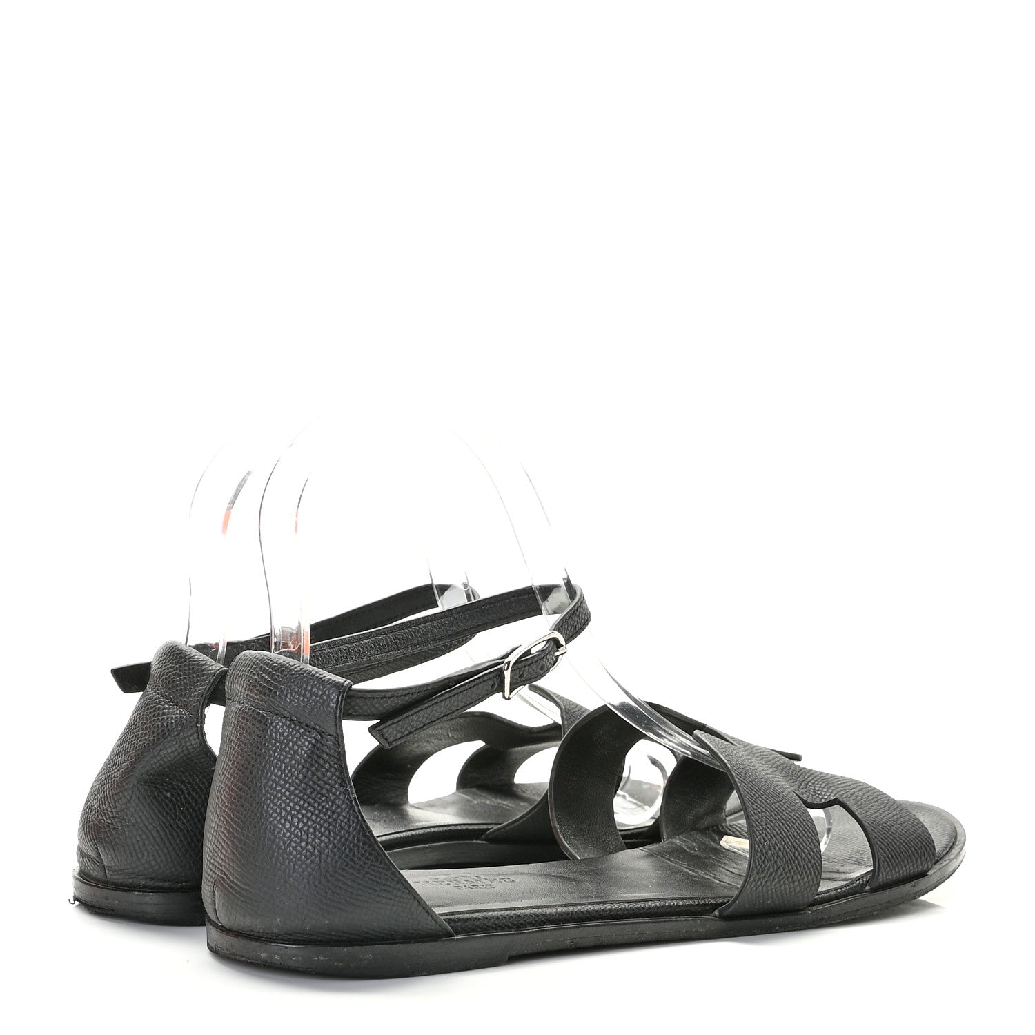 Hermes Epsom Santorini Sandals 38 Black 4 of 14