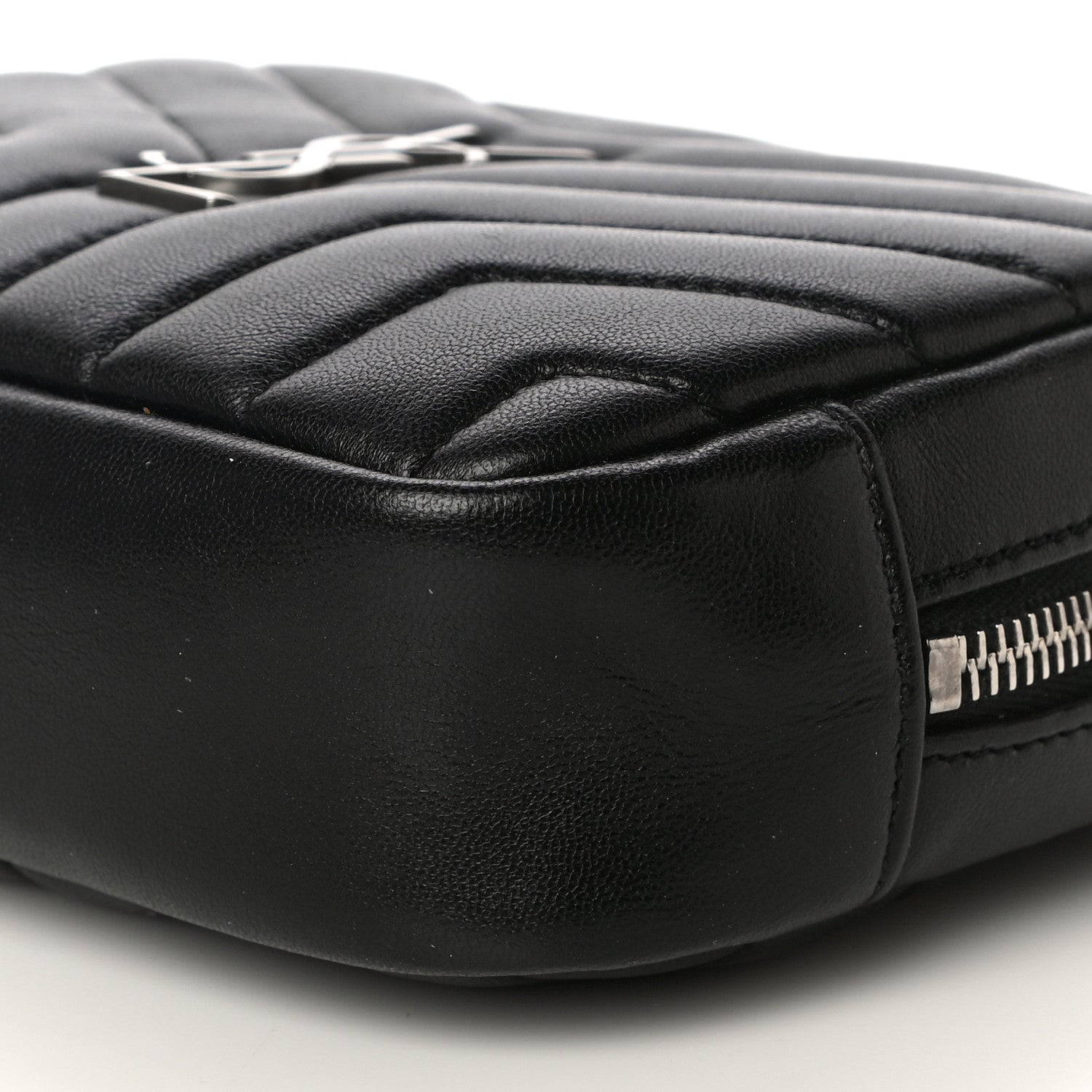 Saint Laurent Lambskin Y Quilted Monogram Loulou Cosmetic Case Black 9 of 9