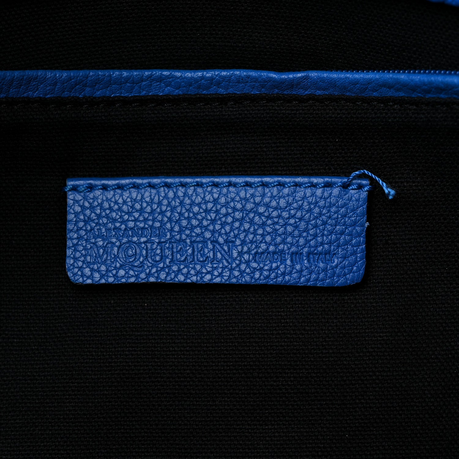 Alexander McQueen Pebbled Calfskin Large Skull Padlock Zip Around Tote Cobalt 6 of 16