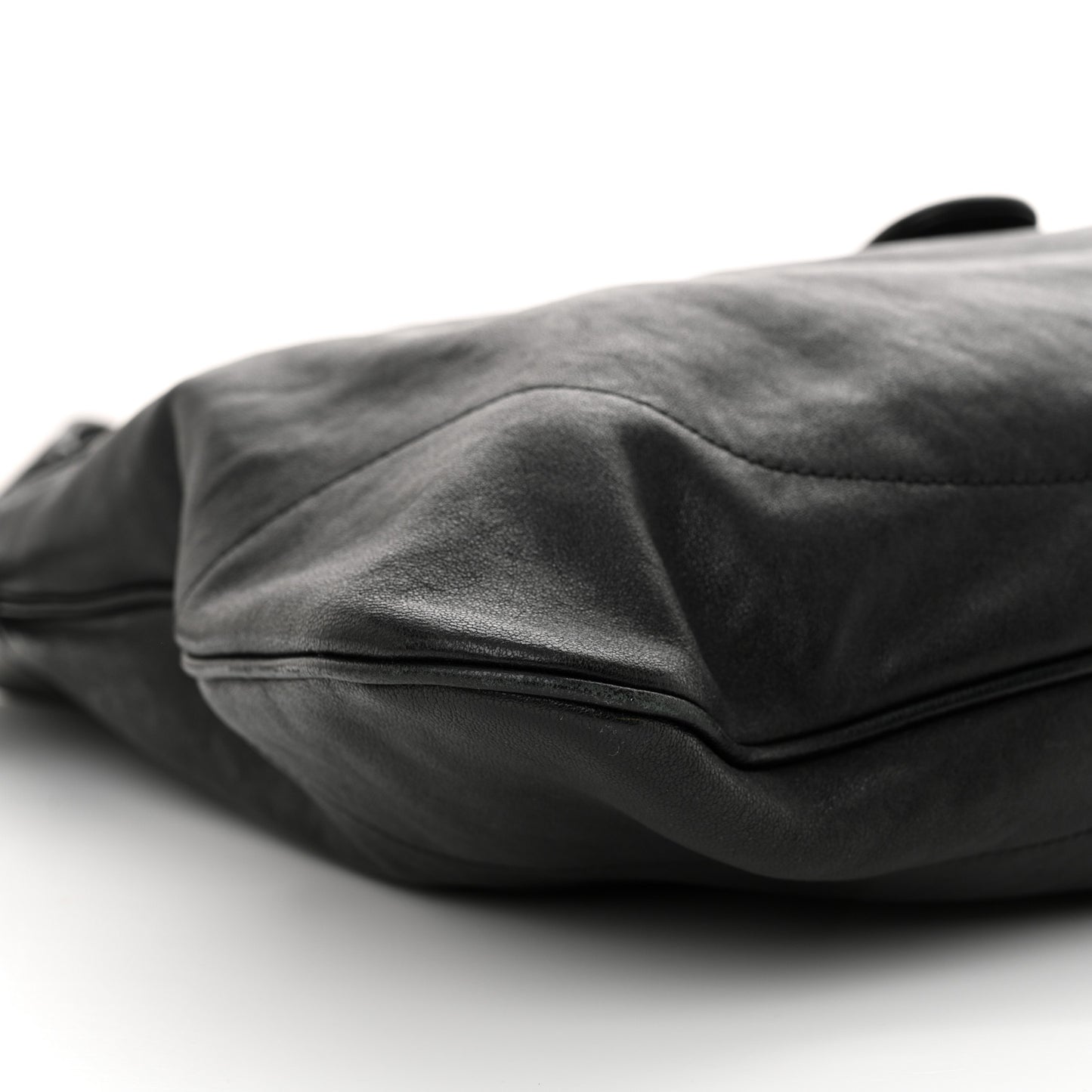 Goatskin Monochrome Large Aphrodite Shoulder Bag Black