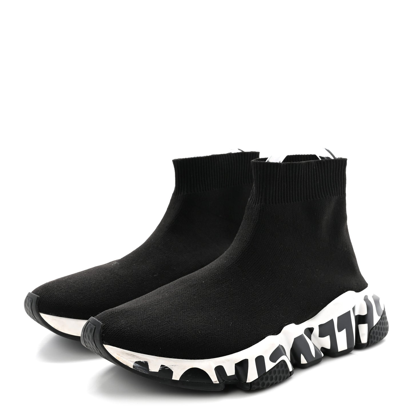 Neoprene Knit Womens Speed Graffiti Sneakers 36 Black White