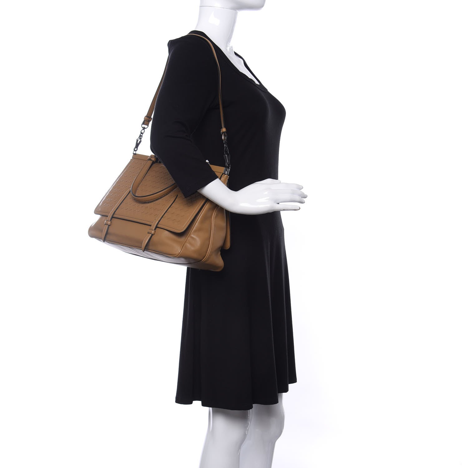 Bottega Veneta Nappa Intrecciato Top Handle Tote Camel 2 of 8