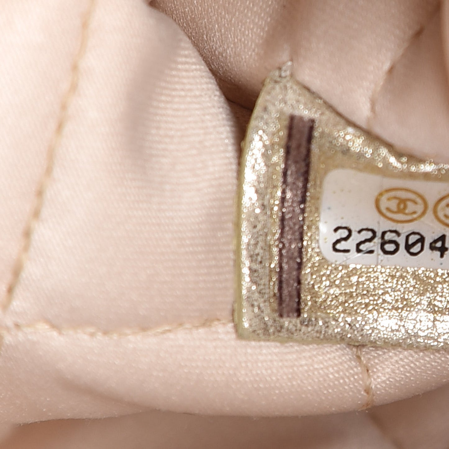 Metallic Calfskin Quilted Large Cosmetic Case Light Gold