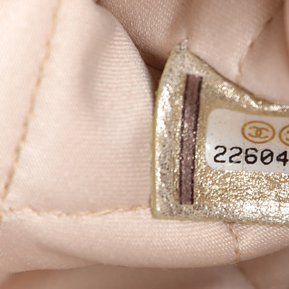 Chanel Metallic Calfskin Quilted Large Cosmetic Case Light Gold 7 of 11