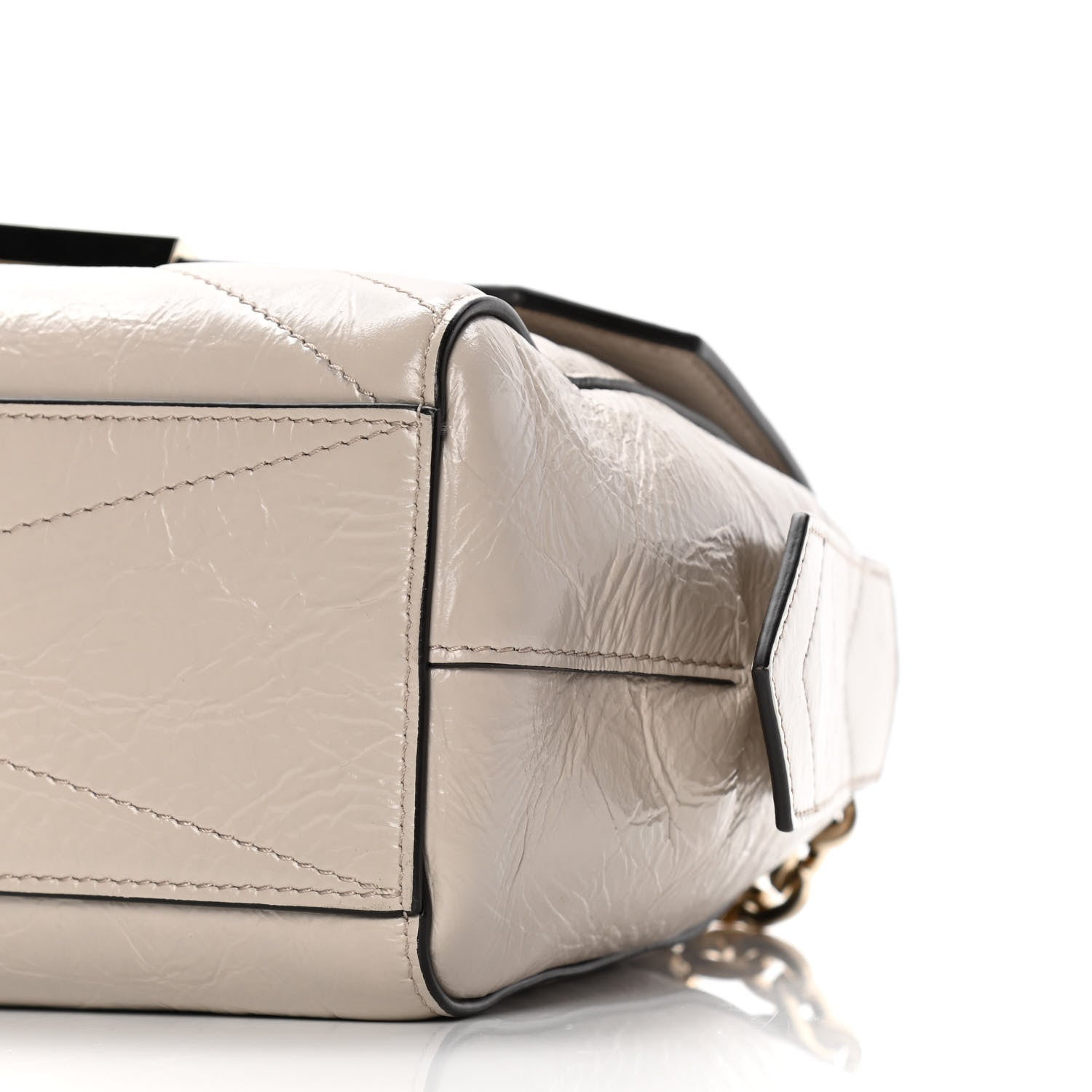 Givenchy Creased Patent Calfskin Small ID Flap Dune 9 of 10