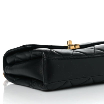 Chanel Lambskin Quilted Mini CC Crystal Logo Chain Flap Black 8 of 10