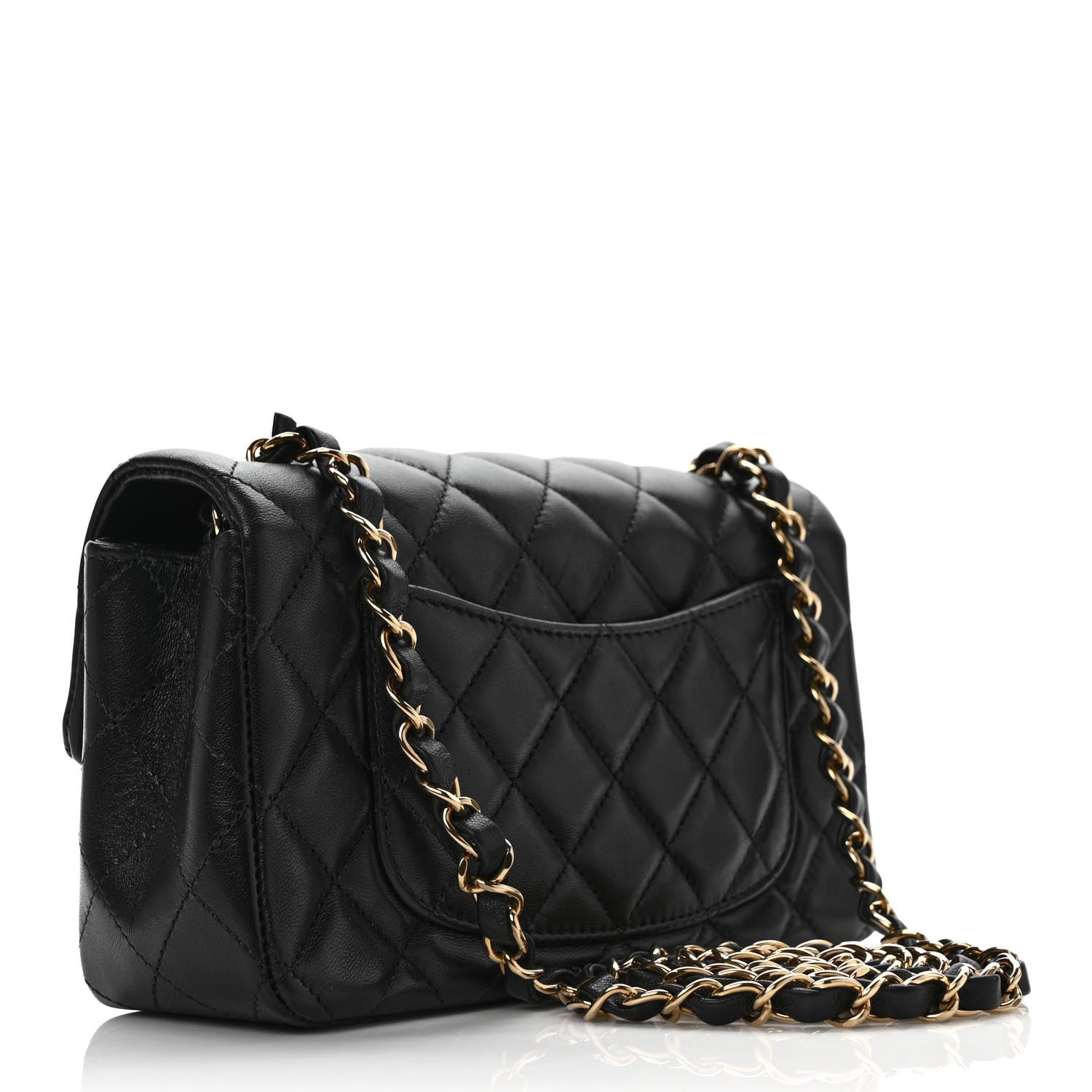 Chanel Lambskin Quilted Mini Rectangular Flap Black 3 of 10