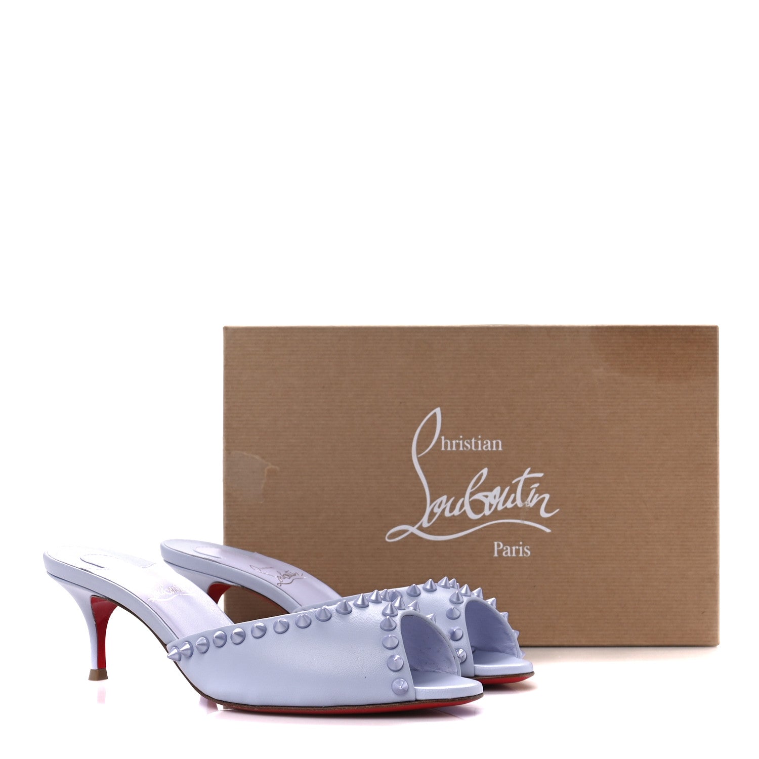 Christian Louboutin Nappa Spike Me Dolly 55 Sandals 36.5 Skylight 8 of 8