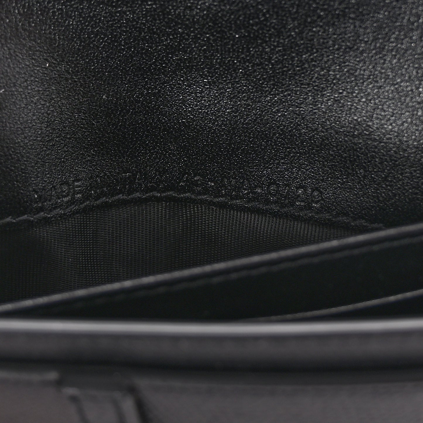 Grained Calfskin Saddle Chain Wallet Pouch Black