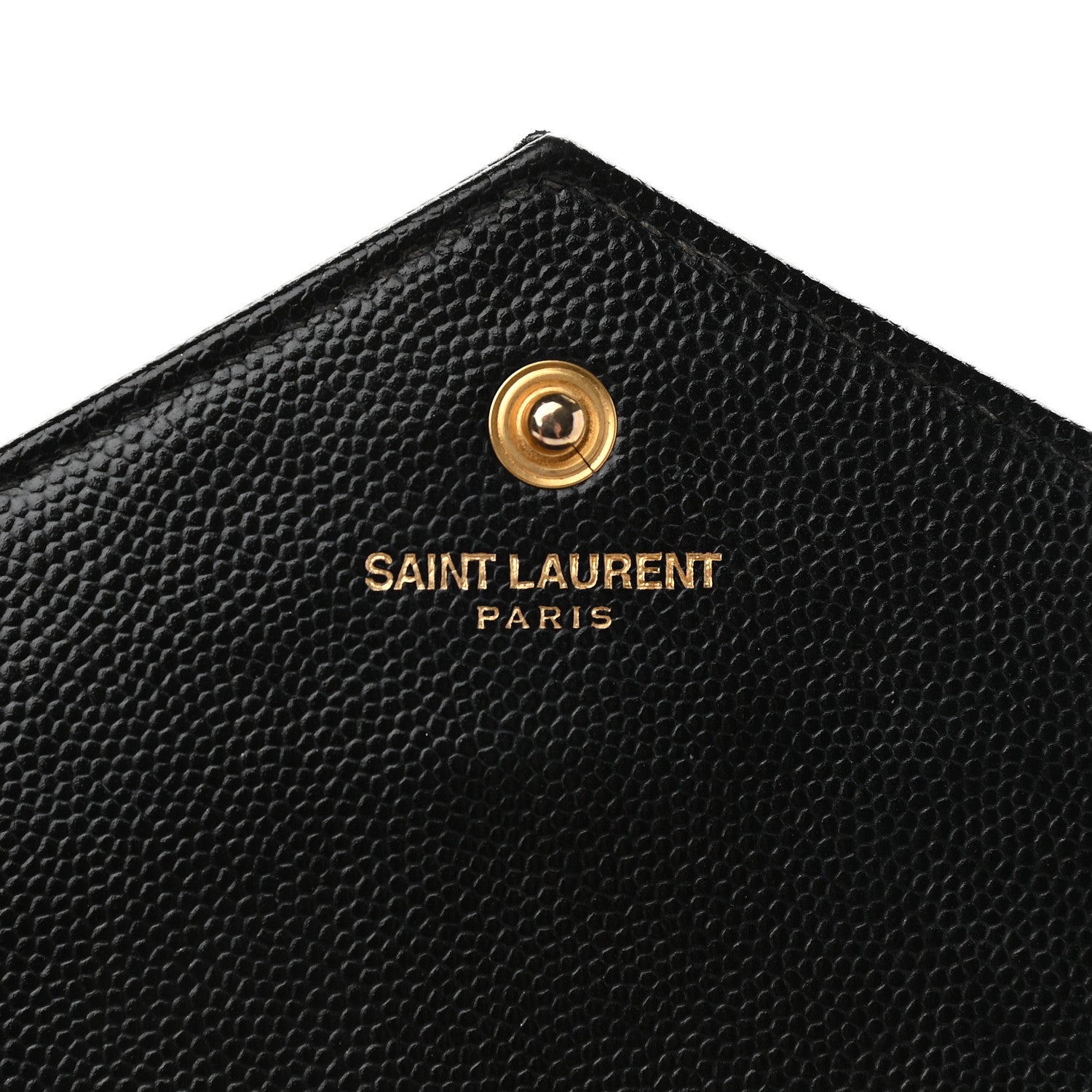 Saint Laurent Grain De Poudre Matelasse Chevron Monogram Chain Wallet Black 6 of 9