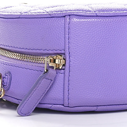 Chanel Caviar Quilted Round Clutch With Chain Purple 9 of 10