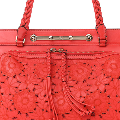Valentino Garavani Vitello Lace Demetra Satchel Coral 8 of 13