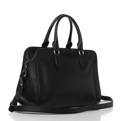 Alexander McQueen Pebbled Calfskin Small Skull Padlock Zip Around Tote Black 3 of 10